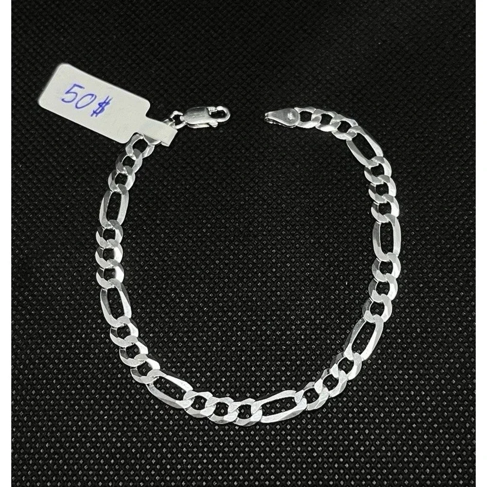 Esclava De Plata Italiana 925, 925 Silver Bracelet 8 Inch